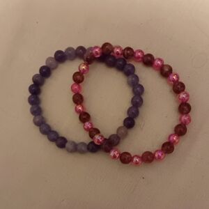 Pink & Purple Glass Beads